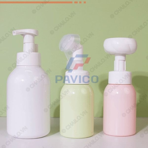 Chai sữa rửa mặt kem dưỡng da sữa tắm nắp tạo bọt 350ml 500ml