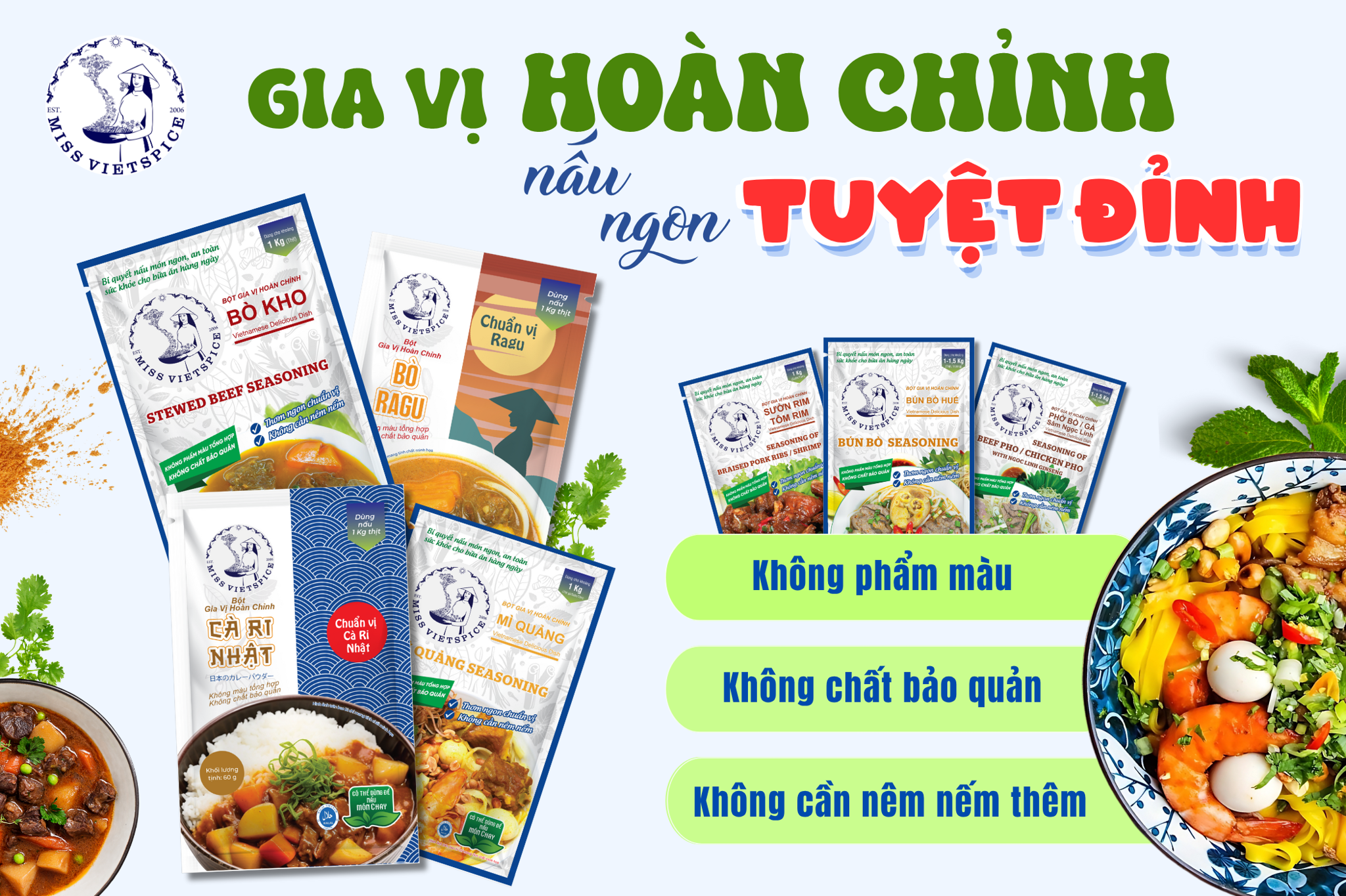 Giải cứu bữa tối trong 15 phút cùng gia vị hoàn chỉnh Miss Vietspice