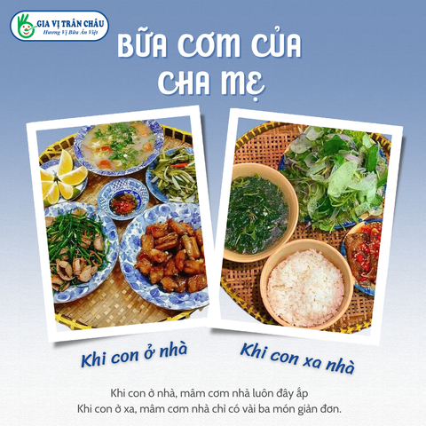 Bữa cơm của cha mẹ khi con xa nhà
