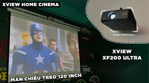 LẮP ĐẶT XVIEW XF200 ULTRA VÀ MÀN CHIẾU TREO TƯỜNG 120 INCH
