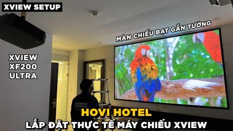 LẮP ĐẶT XVIEW XF200 ULTRA VÀ MÀN CHIẾU BẠT CHO HOVI HOTEL BÙI THỊ XUÂN HÀ NỘI