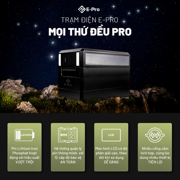 TRẠM ĐIỆN E-PRO, MỌI THỨ ĐỀU PRO