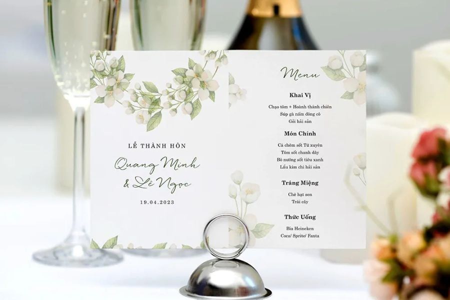 Thiết kế menu tiệc cưới – Nghệ thuật tạo dấu ấn cho ngày trọng đại