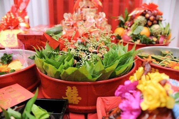 tráp trầu cau của mâm lễ dạm ngõ
