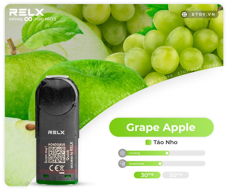 Pod Dầu RELX Pod Pro 2 Grape Apple Chính Hãng