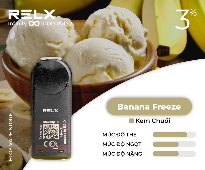 Pod Dầu RELX Pod Pro 2 Banana Freeze Chính Hãng