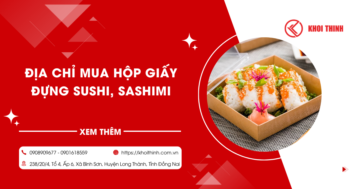 Địa chỉ mua hộp giấy đựng sushi, sashimi uy tín