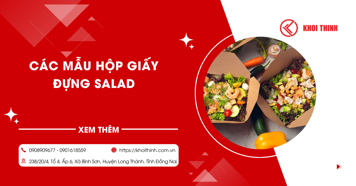 Các mẫu hộp giấy đựng salad phổ biến