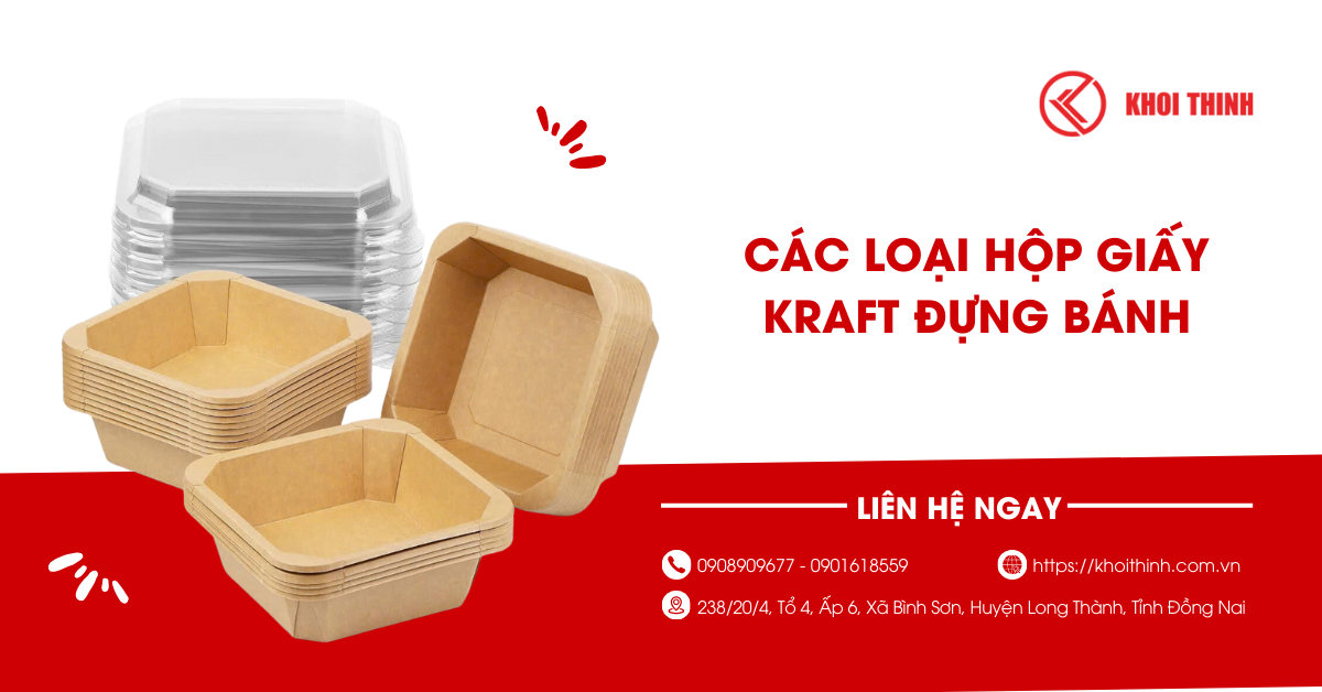 Các loại hộp giấy kraft đựng bánh phổ biến