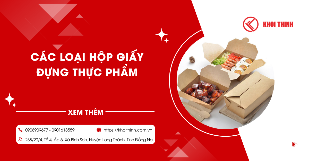 Các loại hộp giấy đựng thực phẩm phổ biến hiện nay