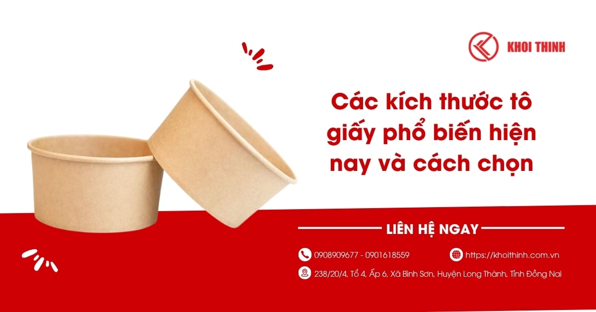Các kích thước tô giấy phổ biến hiện nay và cách chọn