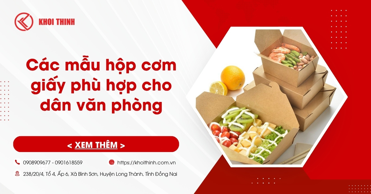 Các mẫu hộp cơm giấy phù hợp cho dân văn phòng