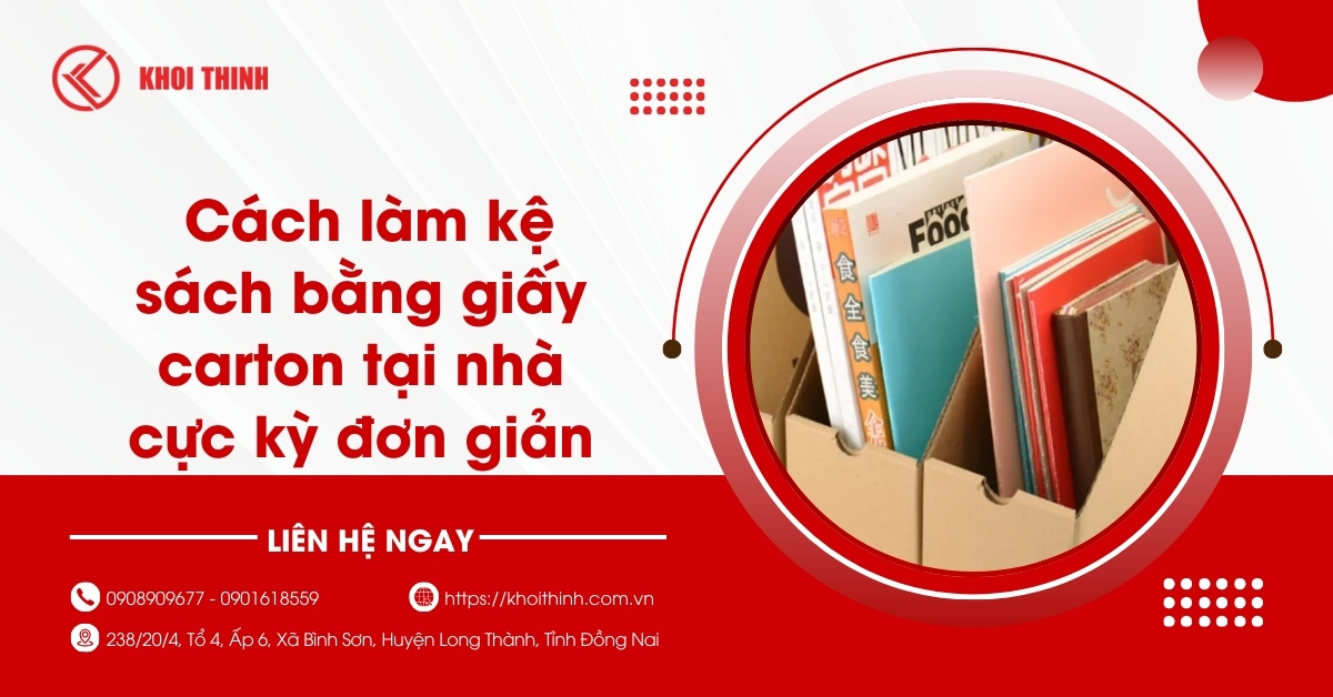 Cách làm kệ sách bằng giấy carton tại nhà cực kỳ đơn giản