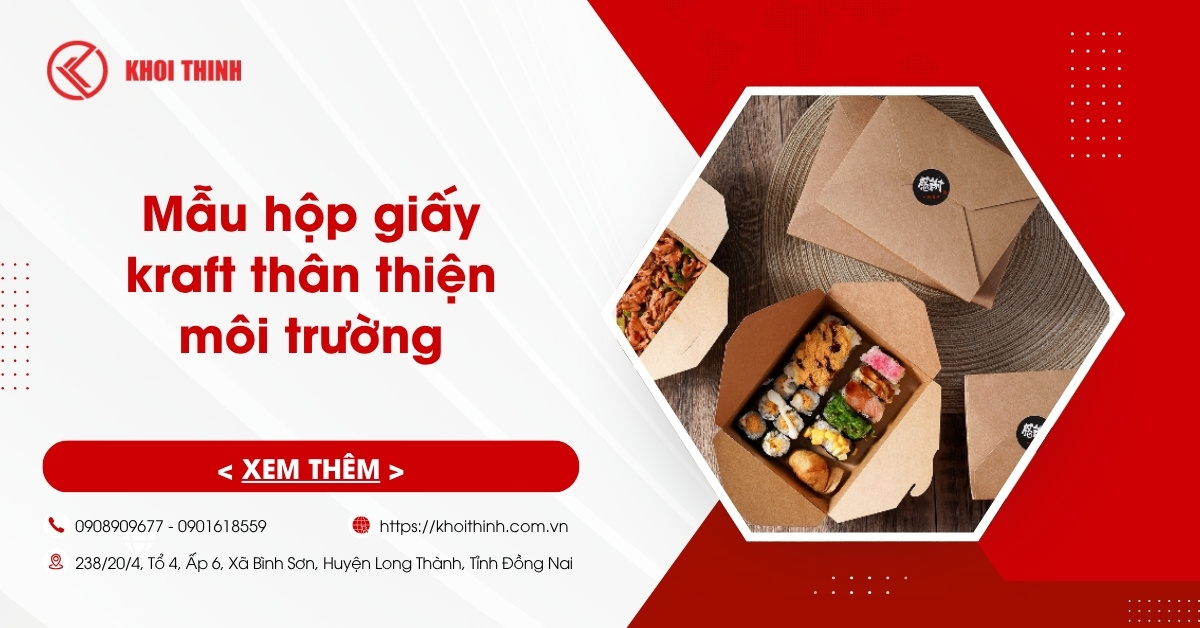 Mẫu hộp giấy kraft cứng đẹp, bền, thân thiện môi trường