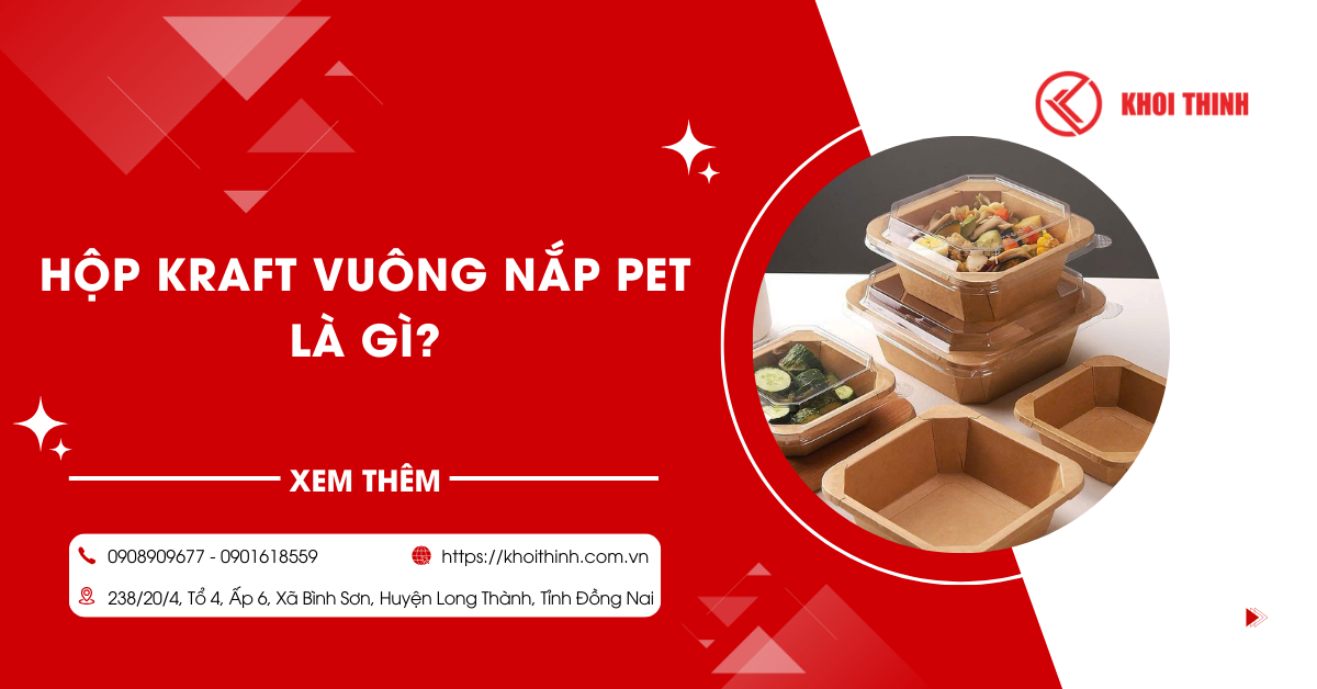 Hộp kraft vuông nắp PET là gì? Ưu điểm, kích thước của hộp