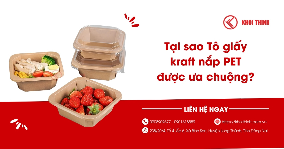 Tại sao Tô giấy kraft nắp PET được ưa chuộng?