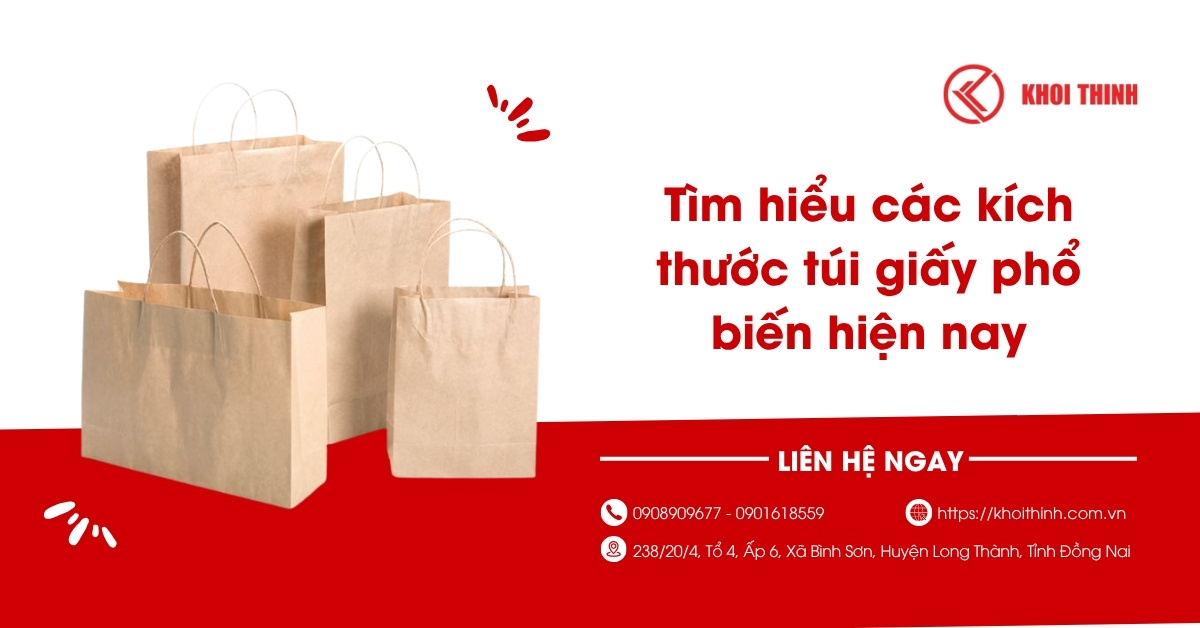 Tìm hiểu các kích thước túi giấy phổ biến hiện nay