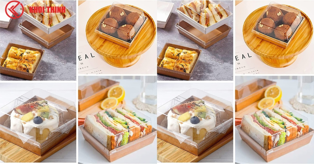 Hình ảnh hộp giấy kraft nắp PET của Khôi Thịnh