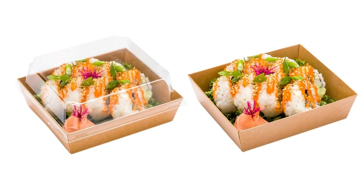 Hộp giấy kraft đựng sushi dễ dàng sử dụng và tiện lợi