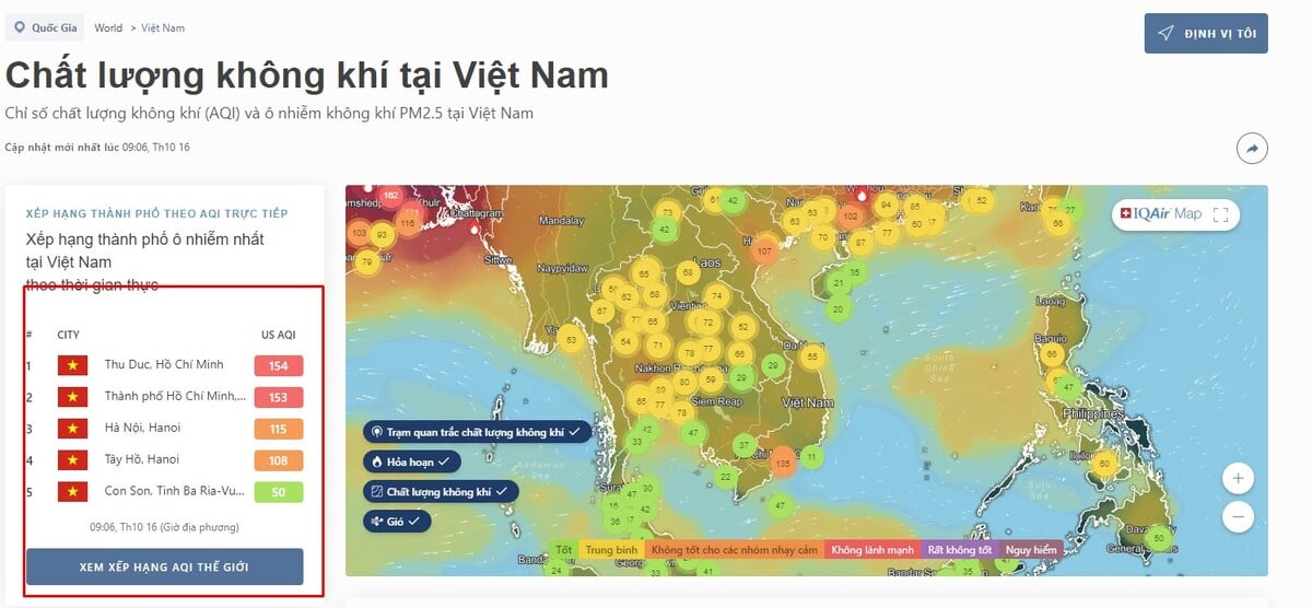 Thực trạng ô nhiễm không khí ở Việt Nam năm 2024