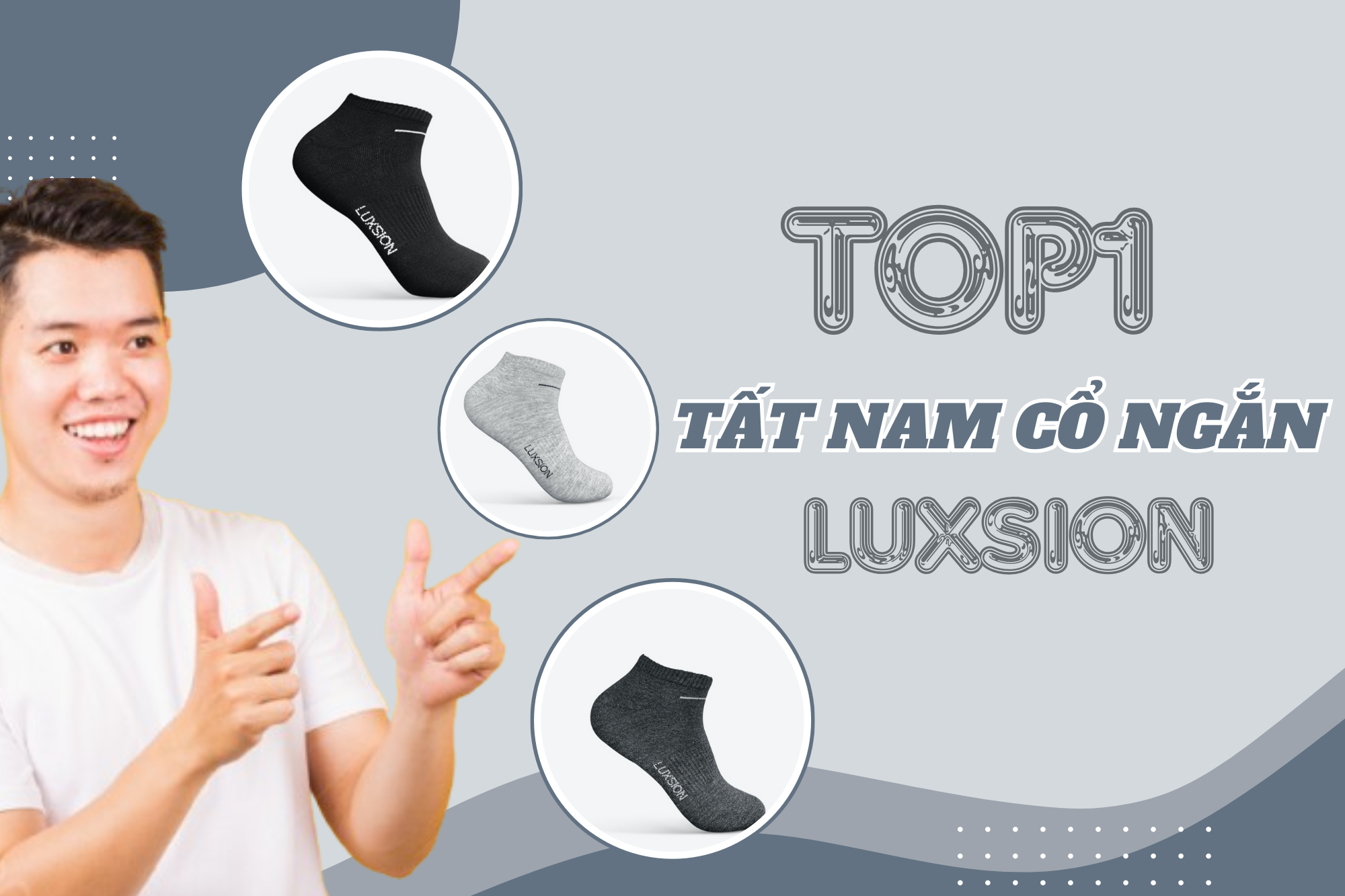 Top1 tất nam cổ ngắn Luxsion - Chọn lựa hàng đầu cho các anh em mê tất cổ ngắn