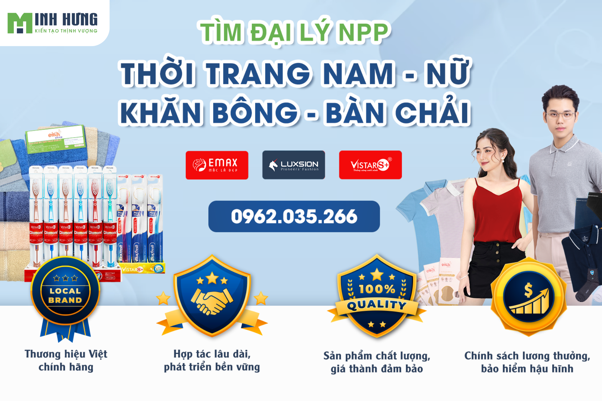 Công ty TNHH TM & DV Minh Hưng tuyển Nhà phân phối / Đại lý độc quyền toàn quốc