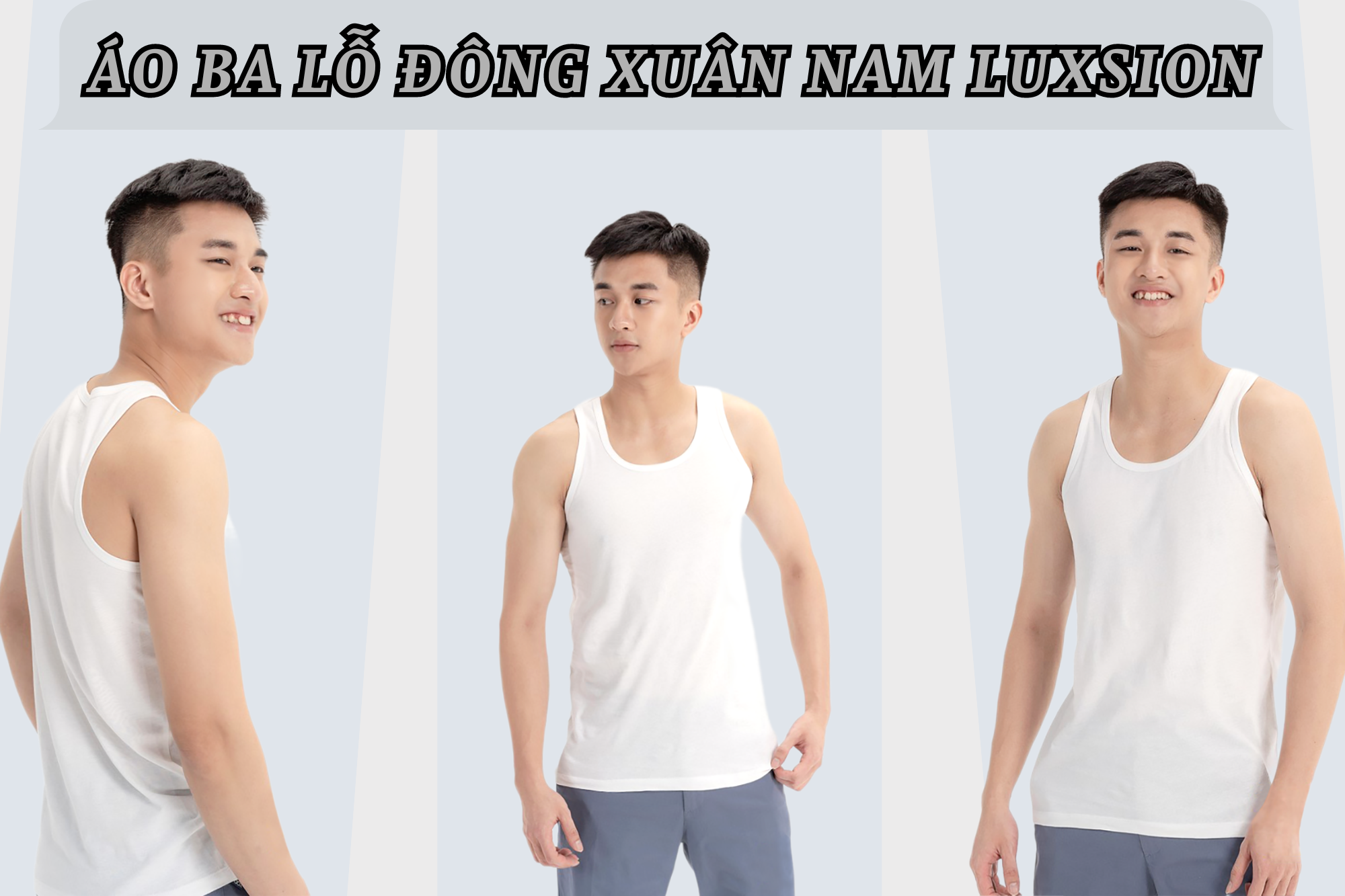 Áo ba lỗ đông xuân nam Luxsion cotton mát lạnh, giá tốt