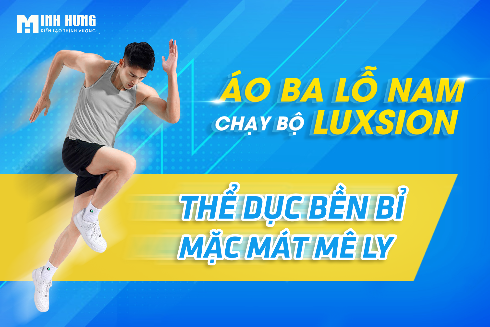 Áo Ba Lỗ Nam Chạy Bộ Luxsion - Thể Dục Bền Bỉ, Mặc Mát Mê Ly