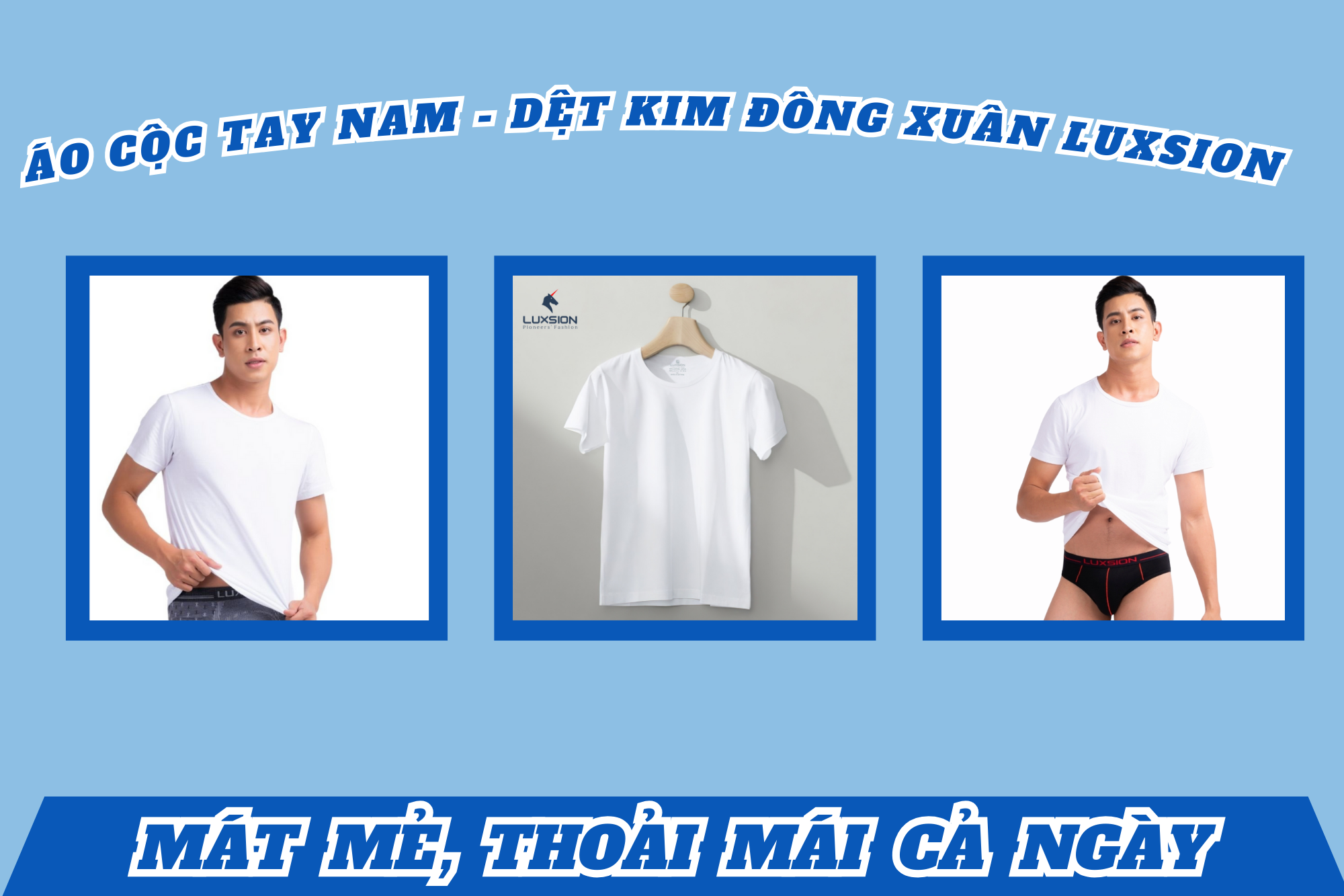 Áo cộc tay nam - dệt kim đông xuân Luxsion - Mát mẻ, thoải mái cả ngày