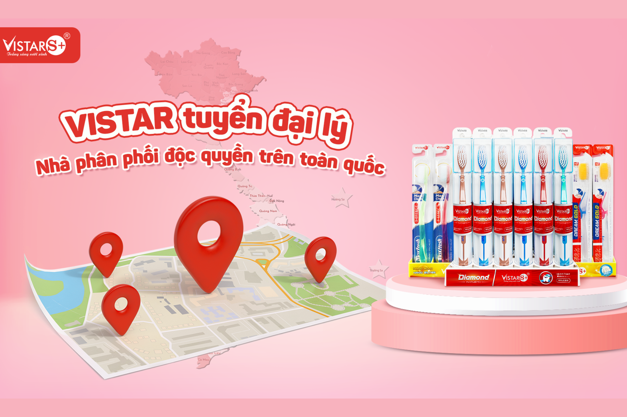 Bàn chải đánh răng Vistar tuyển đại lý, nhà phân phối độc quyền toàn quốc