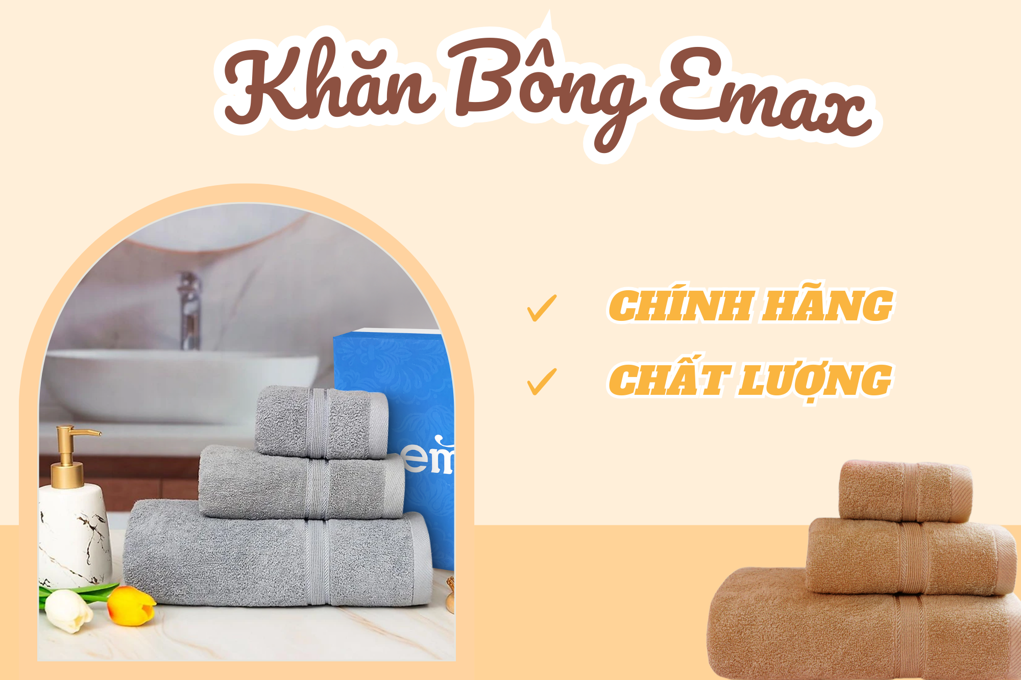 Khăn tắm Emax - Thương hiệu khăn bông uy tín, chất lượng, giá tốt
