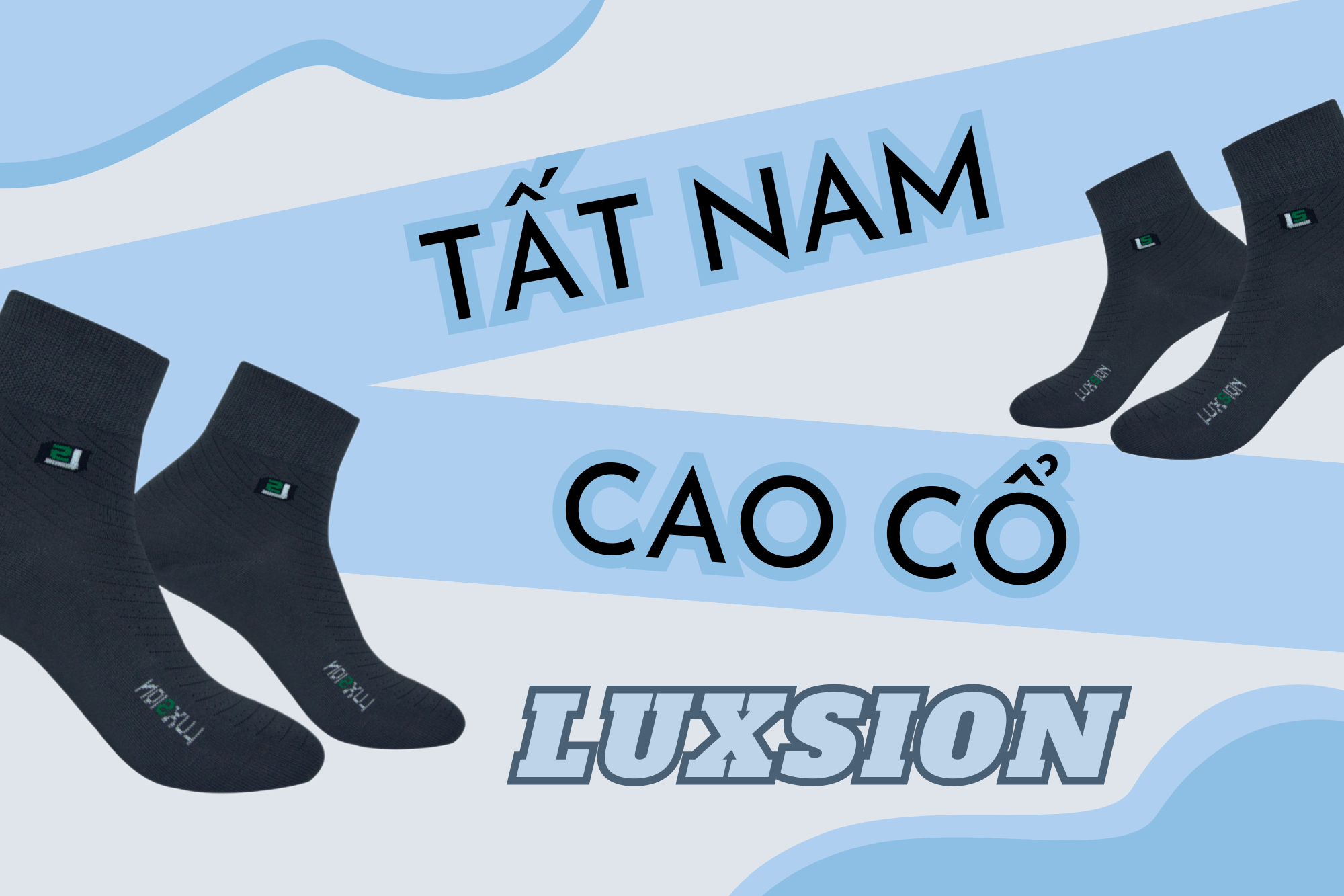 Tất nam cao cổ Luxsion kháng khuẩn - Món đồ không thể thiếu của các anh em