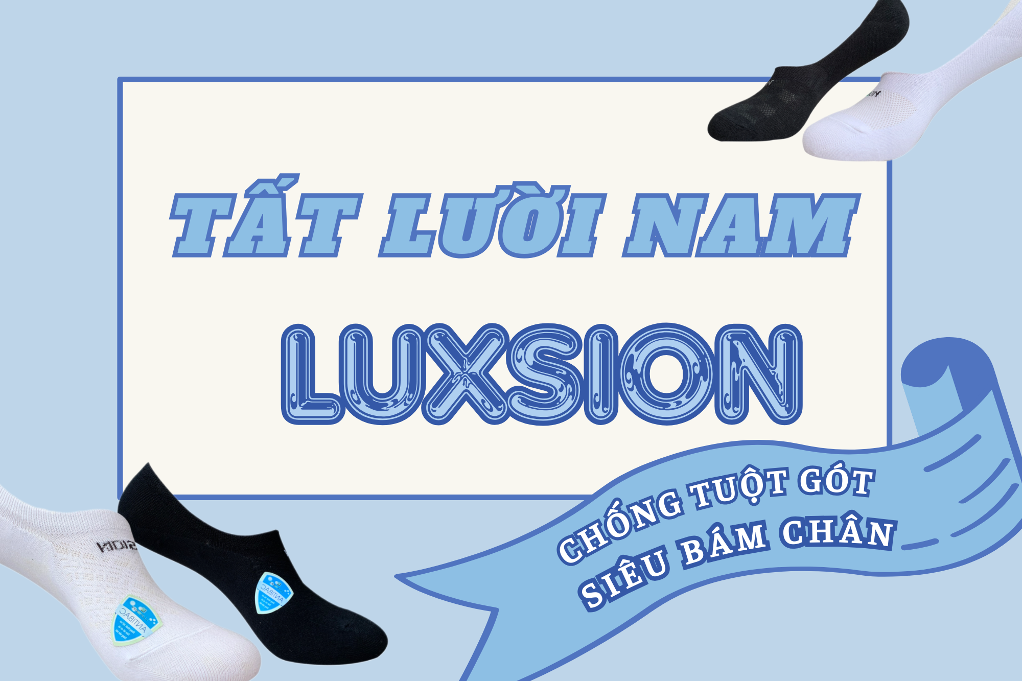 Tất lười nam Luxsion - Chống tuột gót, siêu bám chân anh nào cũng mê