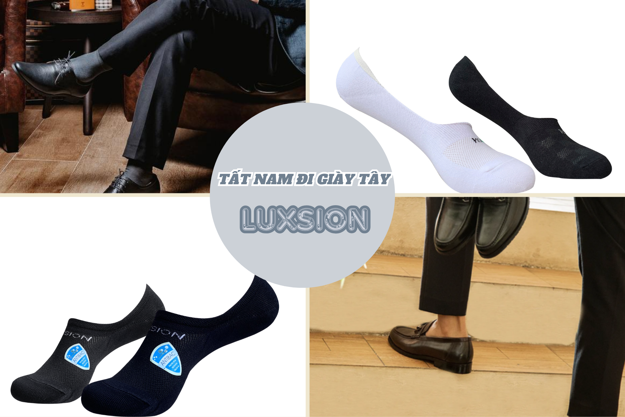Tất nam đi giày tây Luxsion đúng chuẩn dành cho quý ông thanh lịch