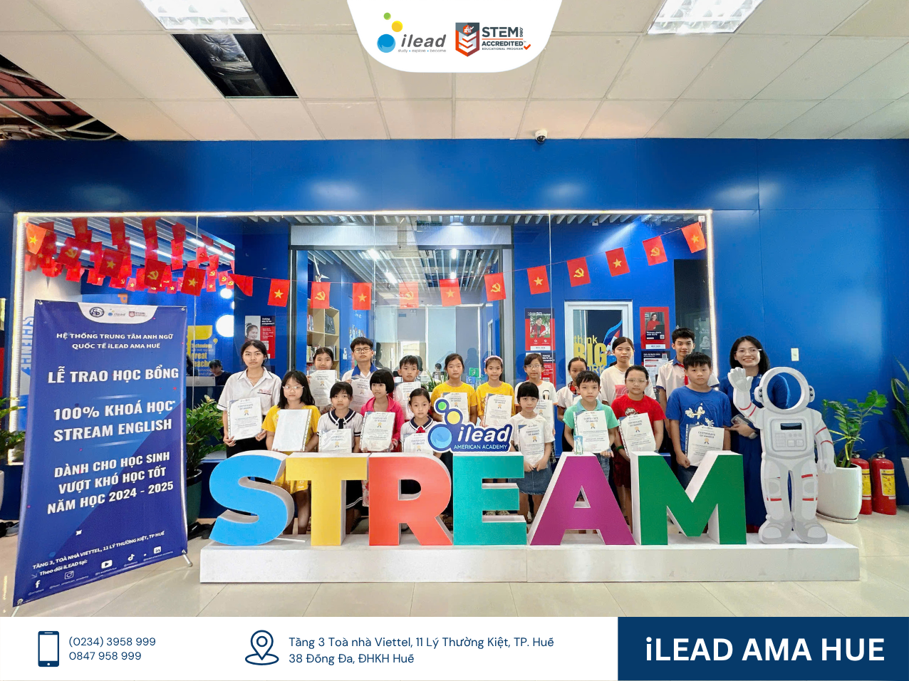 Lễ trao học bổng 100% khoá học STREAM English dành cho học sinh vượt khó học tốt - Năm học 2024–2025
