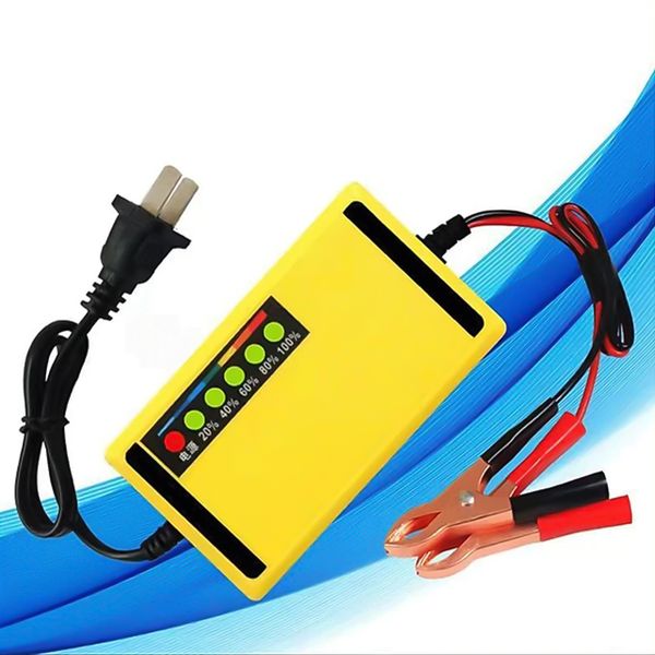 Bộ Sạc Ắc Quy Xe Máy 12V 2A Có 6 Đèn Báo Tiện Lợi Nguồn Điện 220V