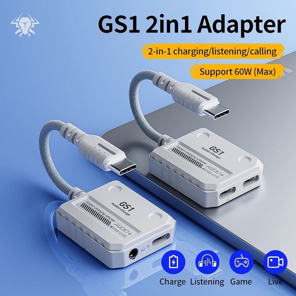 Jack Chuyển Tai Nghe PLEXTONE GS1 Hỗ Trợ Sạc Cho Điện Thoại, IPad Cổng TypeC M1, M2