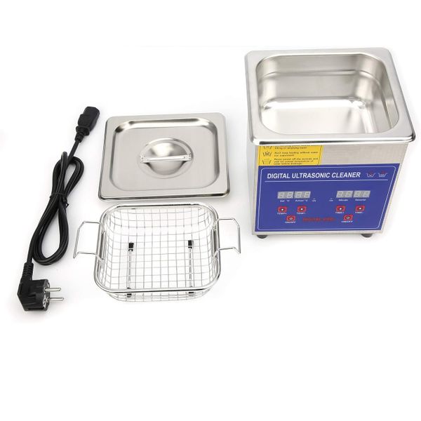 Máy Làm Sạch Bằng Sóng Siêu Âm 2L Làm Sạch Trang Sức,Kính Mắt,Bàn Chải Đánh Răng Bằng Thép Không Gỉ