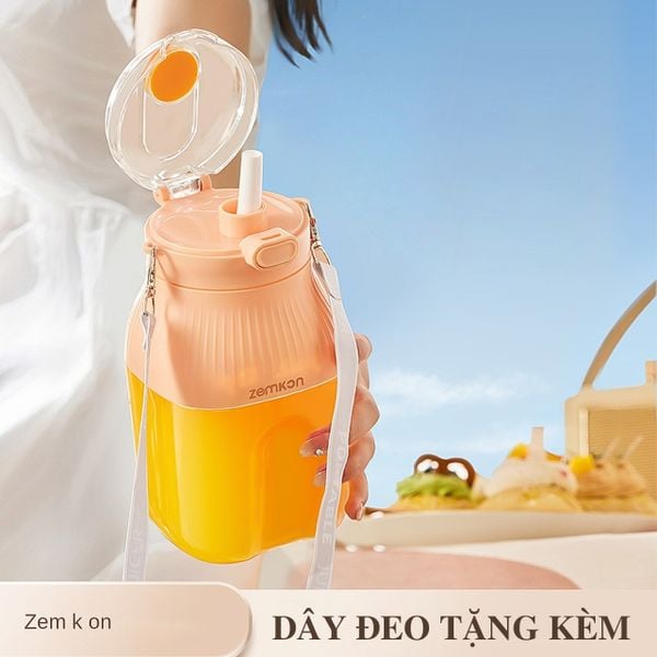 Máy Xay Sinh Tố Cầm Tay Mini Sạc Tích Điện Đa Năng Nhỏ Gọn Tặng Kèm Quai Xách Dung Tích 1000ml