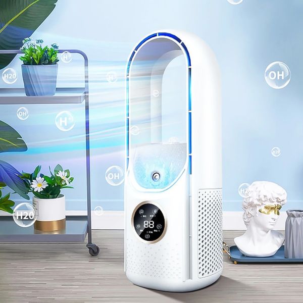 Quạt Điều Hòa Phun Sương Không Cánh 6 Chế Độ Làm Mát Tiết Kiệm Điện Năng