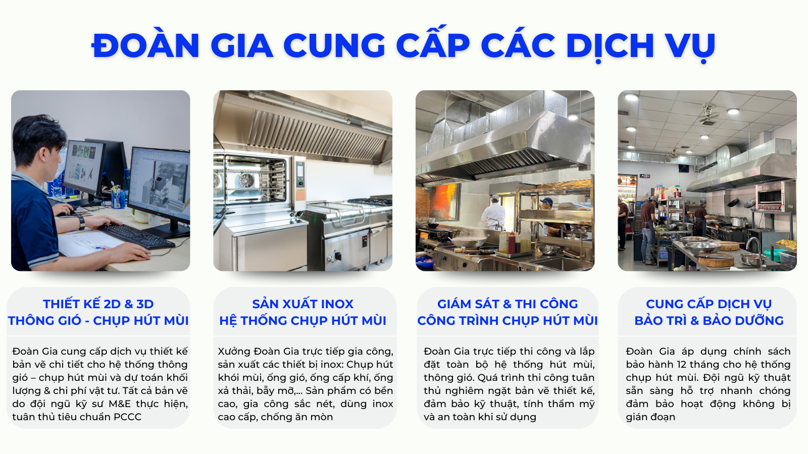 đoàn gia cung cấp dịch vụ thiết kế và thi công chụp hút mùi