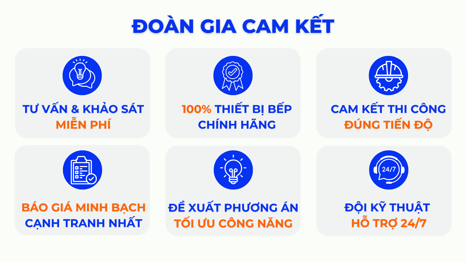 cam kết của đoàn gia đối với khách hàng