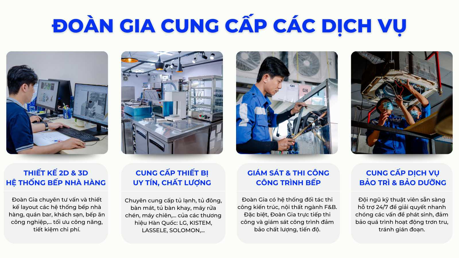các dịch vụ thiết kế, thi công bếp công nghiệp nhà hàng
