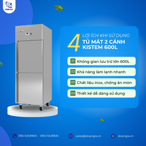 4 lợi ích khi sử dụng tủ mát 2 cánh KISTEM bảo quản thực phẩm