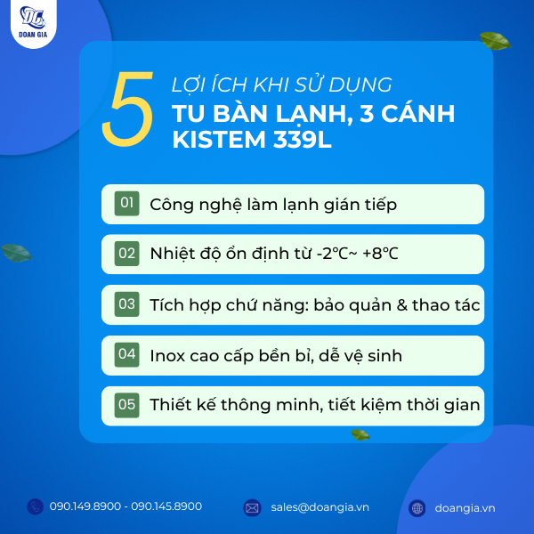 bàn lạnh inox 3 cánh