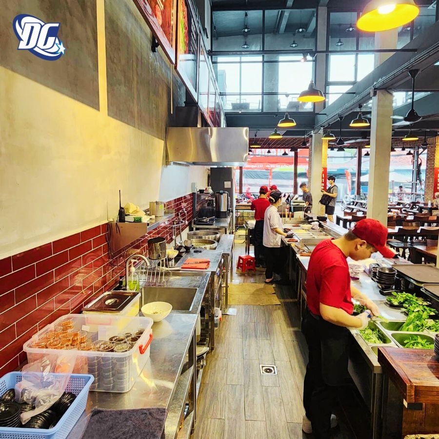 thiết kế bếp không gian mở