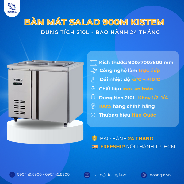 Bàn lạnh salad kistem 900mm