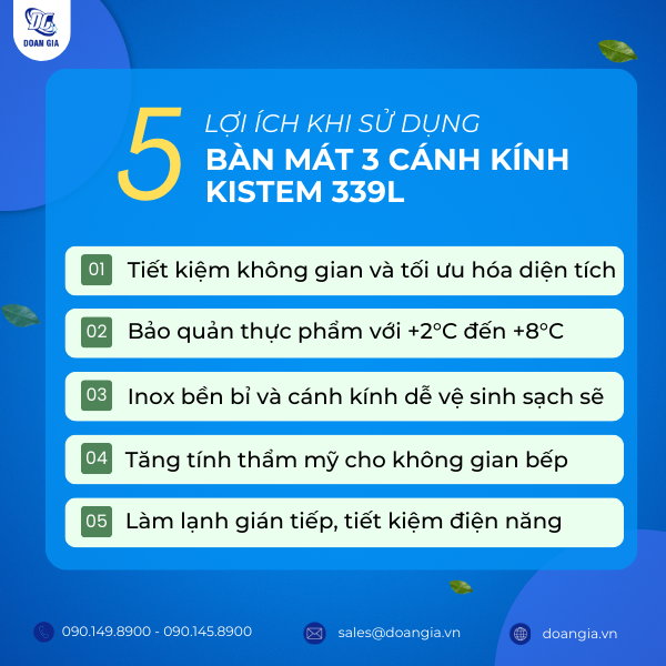 bàn mát inox công nghiệp cánh kính