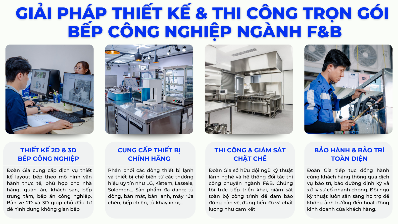 giải pháp thiết kế và thi công bếp công nghiệp