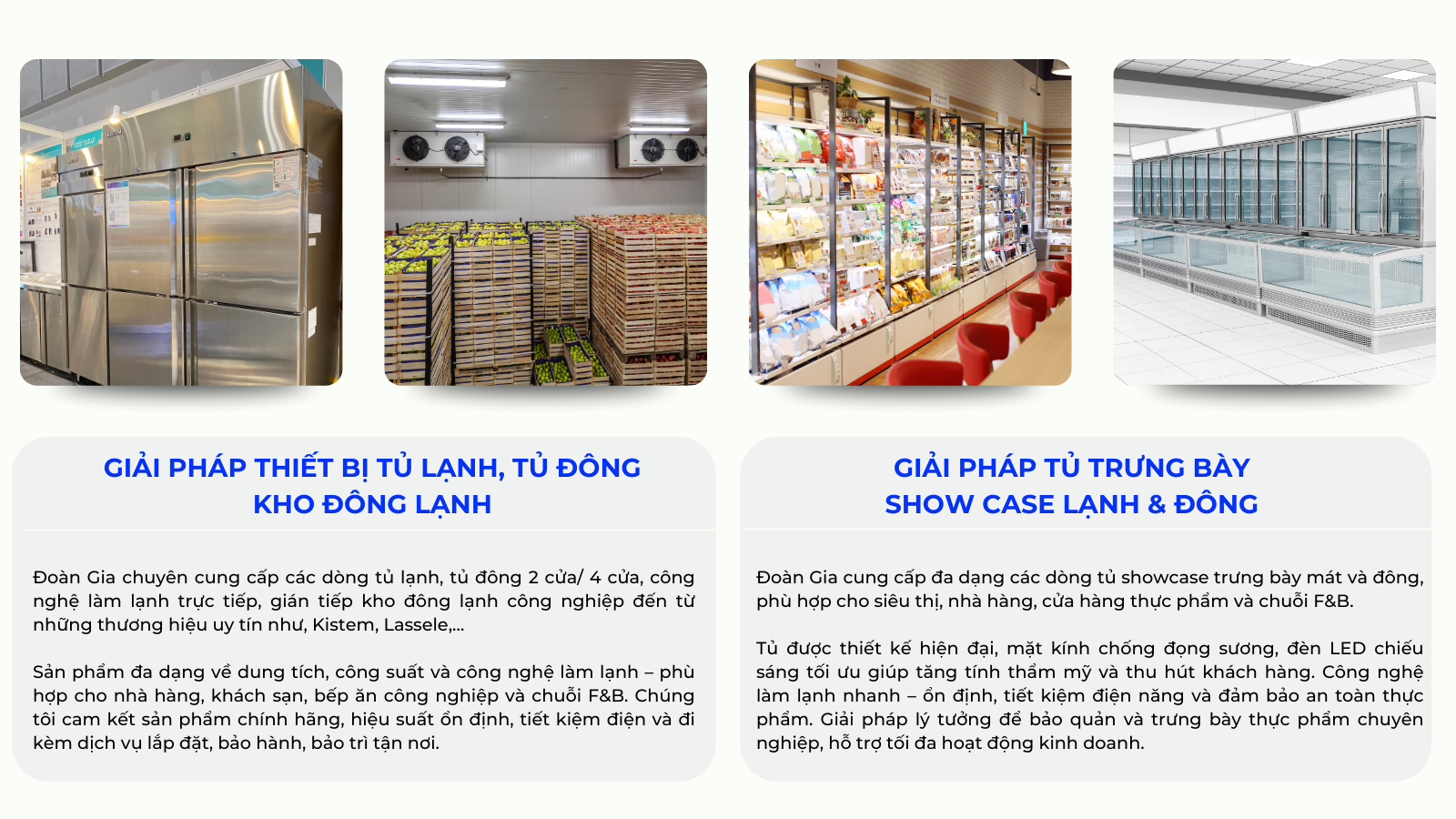 giải pháp cung cấp thiết bị bếp và tủ trưng bày